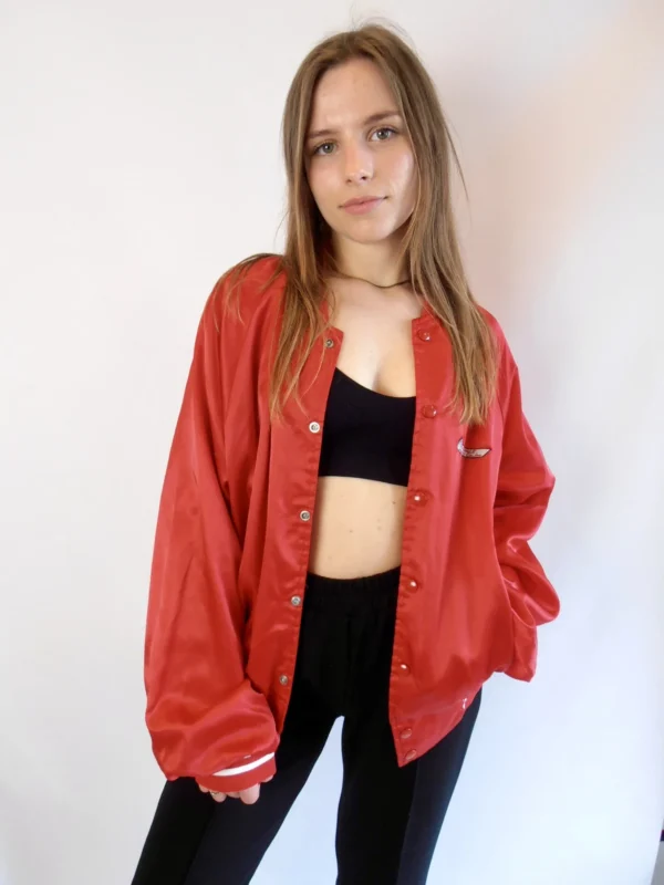 vintage red bomber jacket